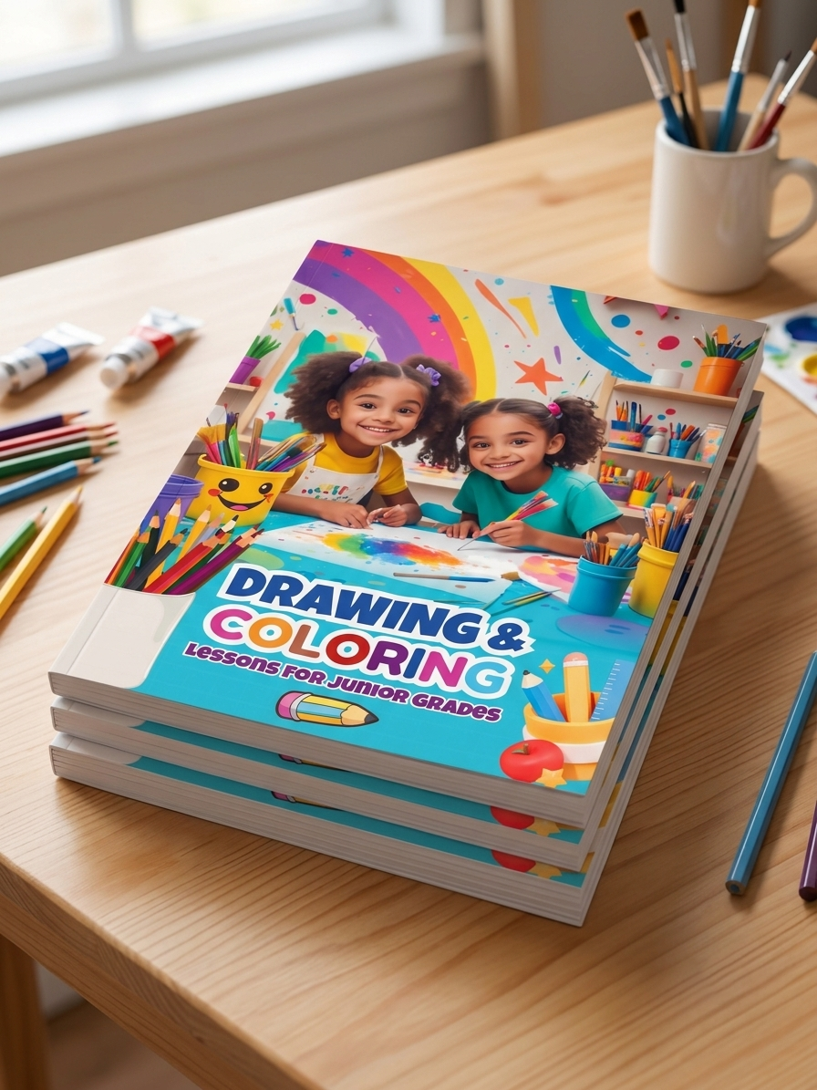 Drawing & Coloring Lessons for Junior Grades | Children's Drawing & Coloring Activity Book | Educational Art Workbook | English