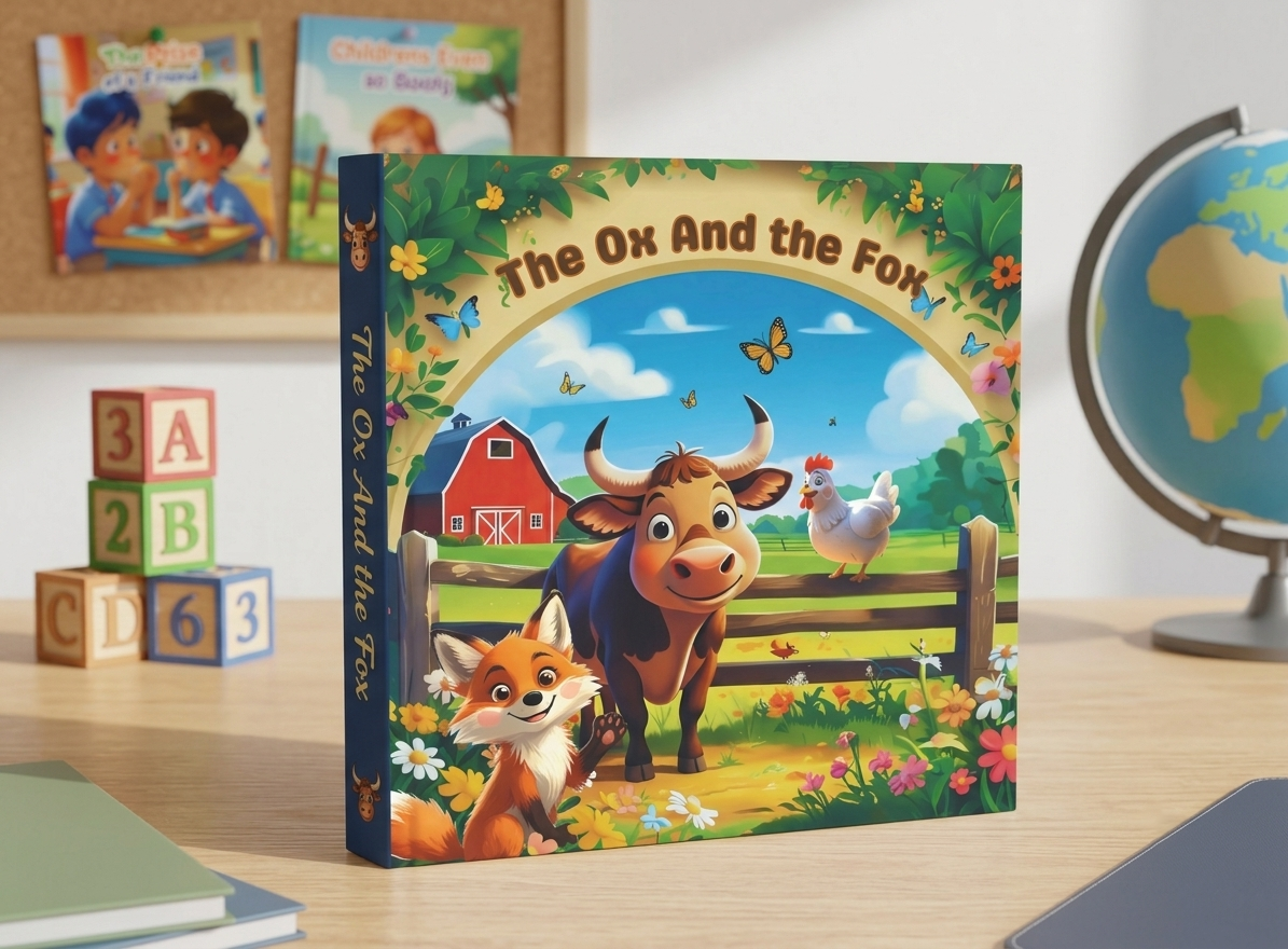 The Ox and the Fox | Children's Illustrated Hardcover Story Book by Lanre Manuel | English Kids Picture Book