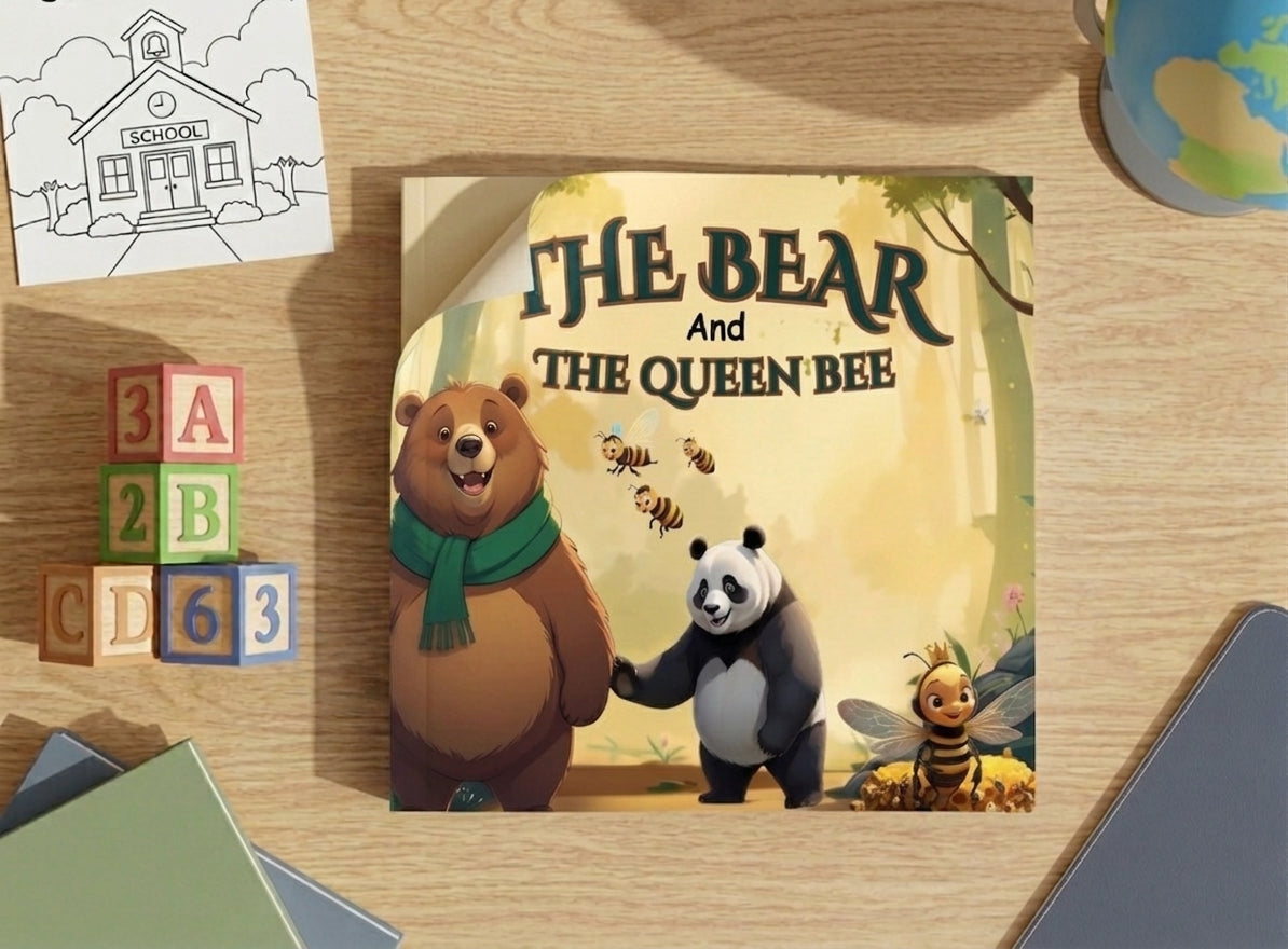 The Bear and the Queen Bee | Children's Illustrated  Paperback Story Book by Lanre Manuel | English Kids Picture Book