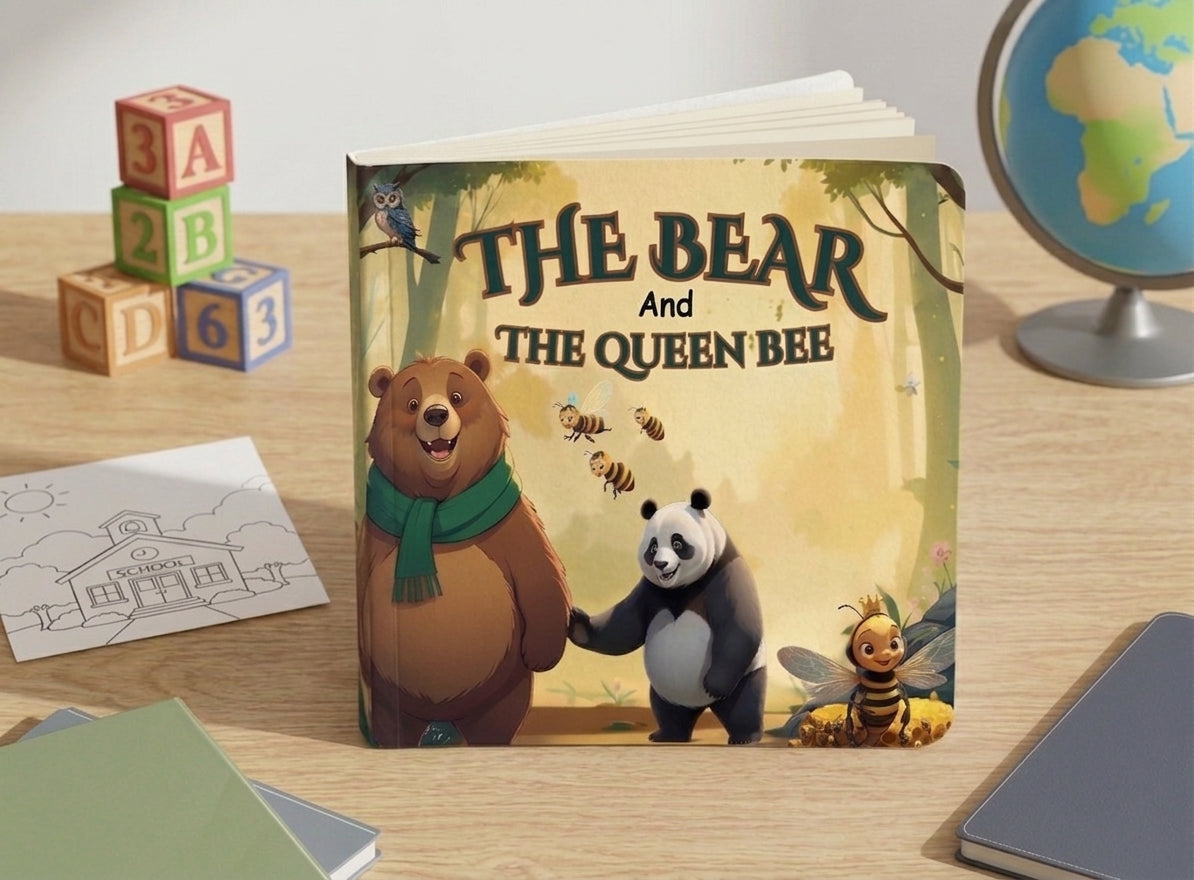 The Bear and the Queen Bee | Children's Illustrated  Paperback Story Book by Lanre Manuel | English Kids Picture Book