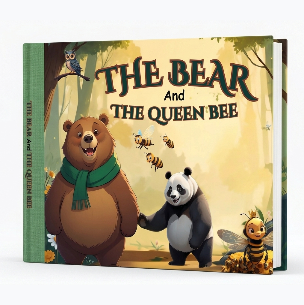 The Bear and the Queen Bee | Children's Illustrated Hardcover Story Book by Lanre Manuel | English Kids Picture Book